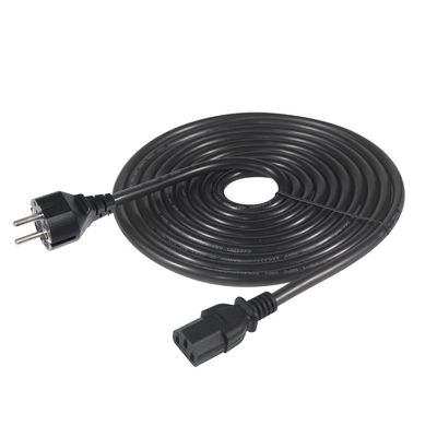 3Prong VDE 承認 CEE 7/7 3ピンプラグ C13 女性付きブラック電源コード