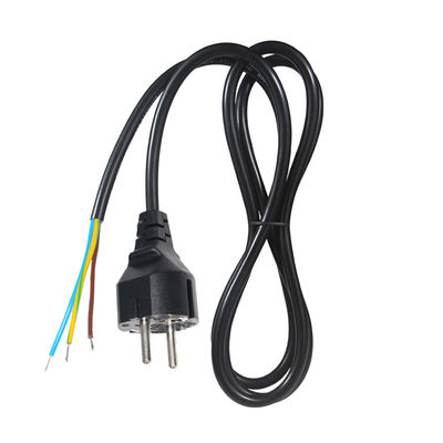 16a 250v 電源コード シュコプラグ H05vv F Vde H05vv-f ヨーロッパ Eu 3ピン ケマカール ケーブルストリップエンド