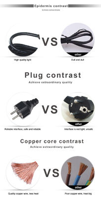 産業用ロックケーブル 3X1.5MMソケット Eu 3Pin-C14 欧州標準ACコード電源接続器