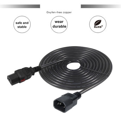 18awg パソコン パネル マウント イーシコード C14 男性プラグからC13 女性ソケット電源コネクタ