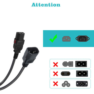 18awg パソコン パネル マウント イーシコード C14 男性プラグからC13 女性ソケット電源コネクタ