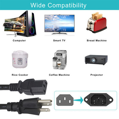 6FT モニター ラップトップ 電源コード 3Prong Nema 515P to IEC 320 C13 家電用