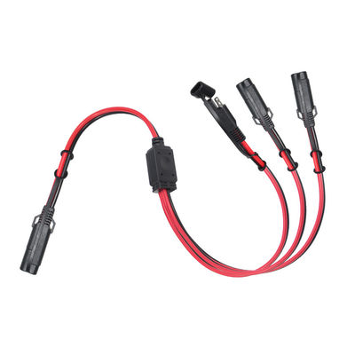 SAEからSAEの延長ケーブル 3方向スプリッタ 12V 16AWG 2FT 2ピン 快速脱線プラグ