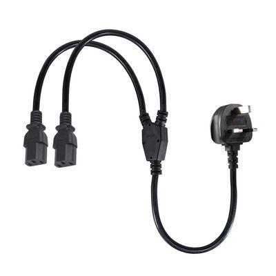 BSI 承認 Y 支部延長ケーブル UK 3Pin to IEC C13 女性ソケット供給コード