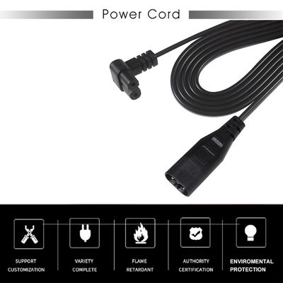 C8 オス - C7 メス 0.8m 電源コード 18AWG PVC ROHS 認証