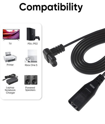 C8 男性から女性 短 0.6M 供給電源ケーブルコード 図 8 C7 2ピン 核 Ac Nispt 18Awgプラグ