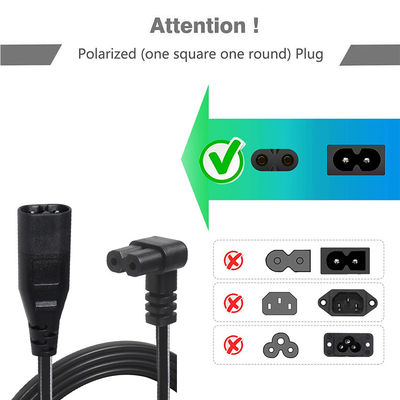 C8 男性から女性 短 0.6M 供給電源ケーブルコード 図 8 C7 2ピン 核 Ac Nispt 18Awgプラグ