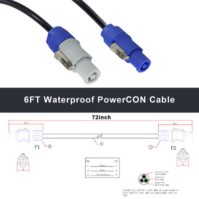 NAC3FCA から NAC3FCB 20A AC PowerCon コンネクタ SJTW 3ピン電源延長ケーブル