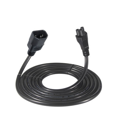 IEC C5 - C14 電源ケーブル 1.8m 16AWG 黒色コンピュータケーブル