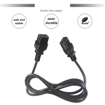 KUNCANロック可能な模造電源コード Iec 320ロックC19からC13プラグACケーブル