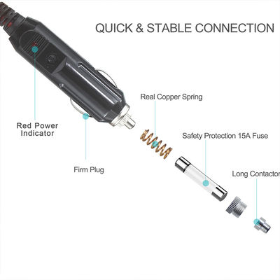 15A 16AWG 自動車のタバコの点灯器の延長コード