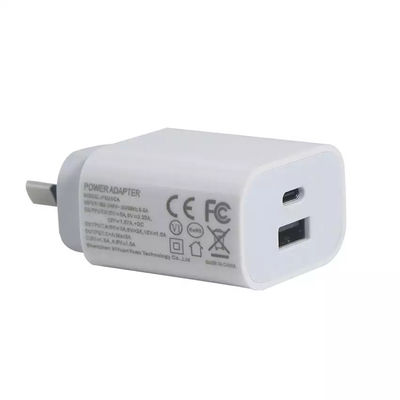 SAA USB-C アダプター 1A+1C ポート QC2.0 急速充電 PD 充電器 20W