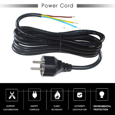 3ピン H05vv-f 3g 0.75mm2 Vde Ac 3ピン ストップ付きの電源ケーブル