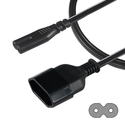 2FT VDE EU 2Pin 女性ソケット IEC 60320 C7 女性延長コード