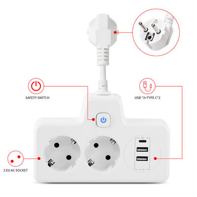QC3.0 シュコ CEE 7/7 EU 電源充電器コンバーター 2A+1C クイック 2500W