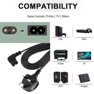 純銅導体 90度 白色図 8 IEC IEC320 コンネクタ 英国 BS標準 C7 消費電子機器用交流電源コード