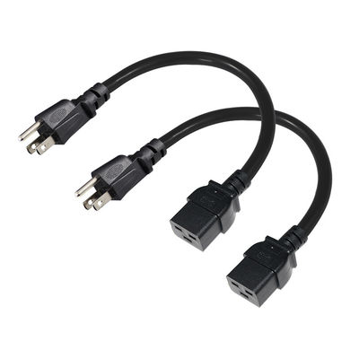 3ピンSjt ケーブルSjtw Iec 320 C19 に Nema 5-15p 3ピンロックAC拡張 5Ft 6Ft