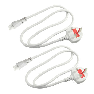 イギリス 3ピン C5 電源コード 6フィート 黒 白 PVC ジャケット BS ROHS 認証