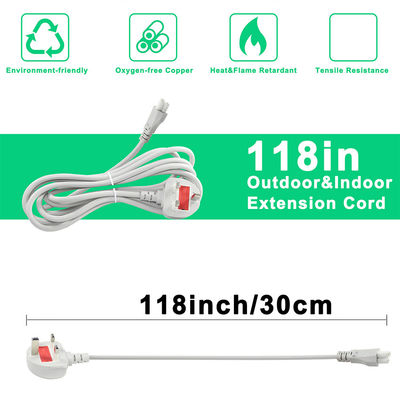 イギリス 3ピン C5 電源コード 6フィート 黒 白 PVC ジャケット BS ROHS 認証