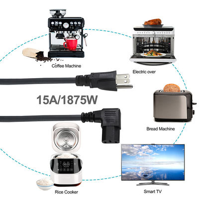 NEMA 5-15P - C13 電源コード 6フィート 14AWG ヘビーデューティー