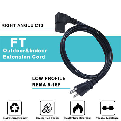 US Ac 14 Awg 重用品 黒 ネマ 515P から Iec320 C13 3 Ft 家電