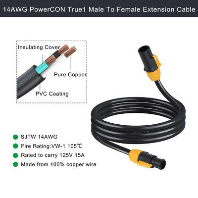20A PowerCon True1 拡張ケーブル SAC3FCA から SAC3FCB IP65