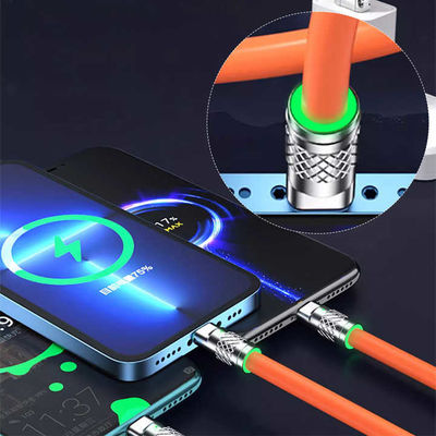 3つの同時充電ポートと耐久性ナイロン帯状ケーブルを備えたCE認証のマルチデバイス充電ケーブル
