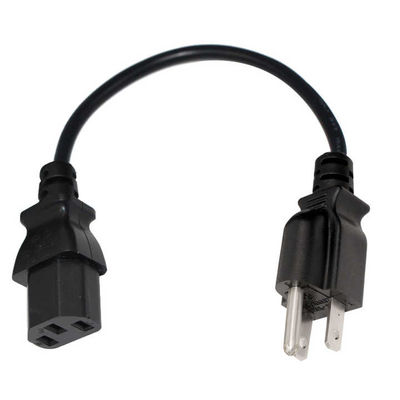 ユニバーサル NEMA 5-15P から IEC C13 電源コード 10A 250V UL コンピュータ/サーバー/医療機器用