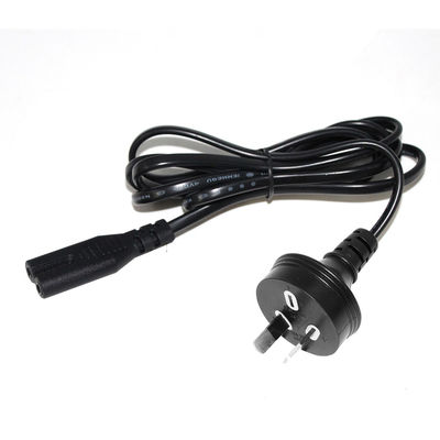 AU 2P IEC60320 C7 電源コードへのプラグ SAA 認証 250V 7.5A フラットケーブル PVC ジャケット ラップトップ/家電用の純銅