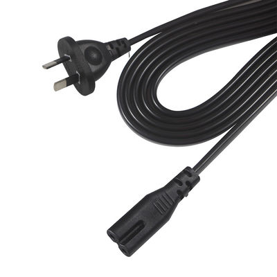 AU 2P IEC60320 C7 電源コードへのプラグ SAA 認証 250V 7.5A フラットケーブル PVC ジャケット ラップトップ/家電用の純銅