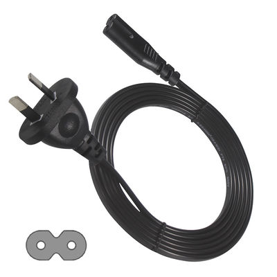 AU 2P IEC60320 C7 電源コードへのプラグ SAA 認証 250V 7.5A フラットケーブル PVC ジャケット ラップトップ/家電用の純銅