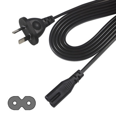 AU 2P IEC60320 C7 電源コードへのプラグ SAA 認証 250V 7.5A フラットケーブル PVC ジャケット ラップトップ/家電用の純銅