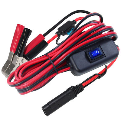 Sae 充電ワイヤ延長ケーブル 12v オンオフの電源スイッチ 14awg アリガタークリップ 2ピン 迅速なバッテリー バッテリークランプ