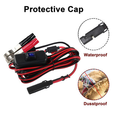 Sae 充電ワイヤ延長ケーブル 12v オンオフの電源スイッチ 14awg アリガタークリップ 2ピン 迅速なバッテリー バッテリークランプ