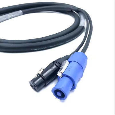 3ピンXLRからPowercon True1ハイブリッドケーブル12A 250V