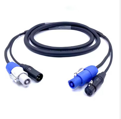 3ピンXLRからPowercon True1ハイブリッドケーブル12A 250V