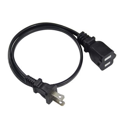 スリム 15A 125V 交換電源ケーブル NEMA 1-15P から 1-15R 小型の電子機器/ポータブルデバイスの拡張ケーブル