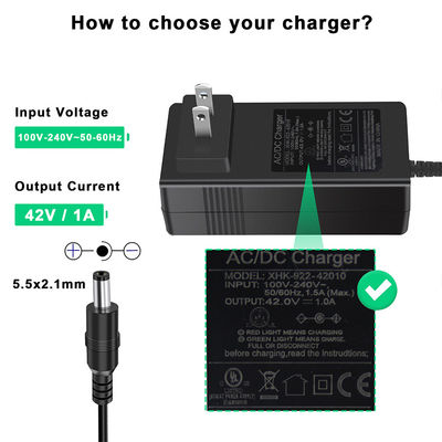 100-240V ACからDC 12V/24V 電気スクーター/E-バイク/移動装置のための過負荷保護付きの高速充電スクーターアダプター