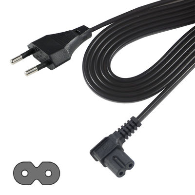 EU 2Pin to Angled C7 パワーコード ラップトップ/モニター/テレビ VDE 承認された保温材料 PVC/ゴム