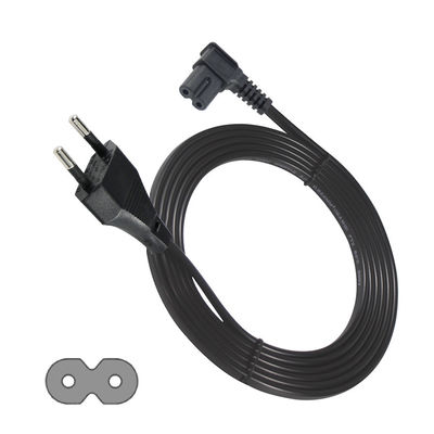 EU 2Pin to Angled C7 パワーコード ラップトップ/モニター/テレビ VDE 承認された保温材料 PVC/ゴム