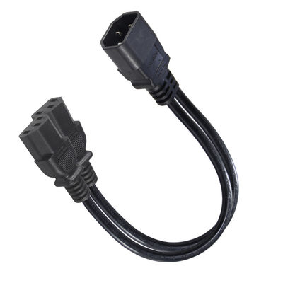 16AWG ヘビー・デューティ C14 から 2xC13 サーバー/産業用機器用電源コード 300V 10A ROHS 認定 3 角プラグ