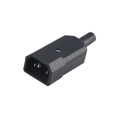 IEC 60320 C14 電源コネクタ 10A 250V V0 難燃性