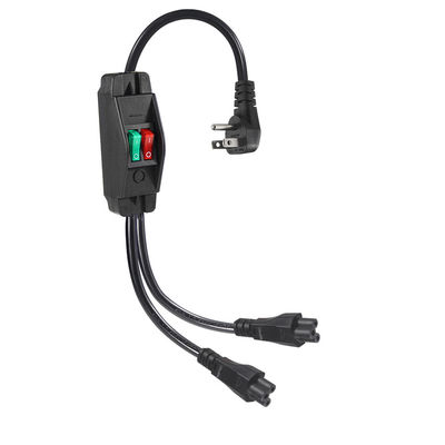 プレミアム重用右角 NEMA 5-15P へのダブル IEC C5 パワースプリッター