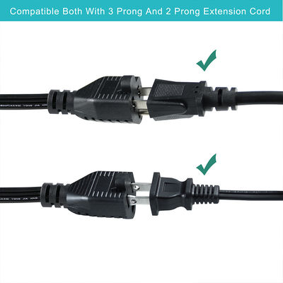 14 AWG SPT-3 フラットワイヤ電源コード NEMA 5-15P から 5-15R 直刃プラグ 15A 125V 工業用/家庭用柔軟ケーブル