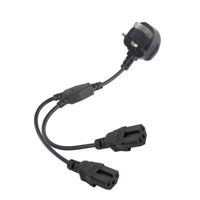 イギリス プラグ デュアル C15 電源コード 産業用グレード 16A 250V 1.5M サーバーラック/データセンター用