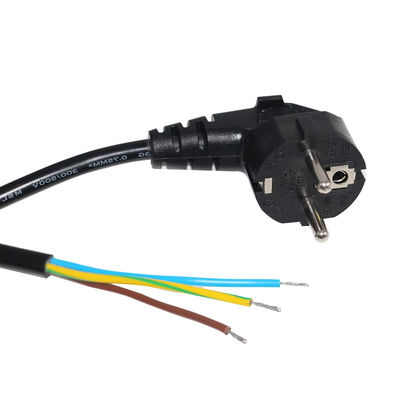 ヨーロッパのSchukoプラグ オープンエンド電源コード 10A 250V 産業用/家庭用赤銅線 CE RoHS対応