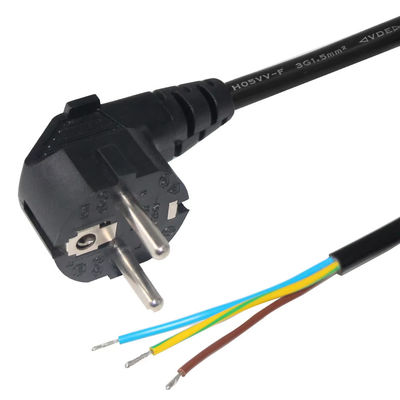 ヨーロッパのSchukoプラグ オープンエンド電源コード 10A 250V 産業用/家庭用赤銅線 CE RoHS対応