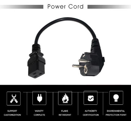 1.2M 重用 EU〜C19 電源コード サーバー/データセンター用 産業用 10A 250V CE RoHS 認証