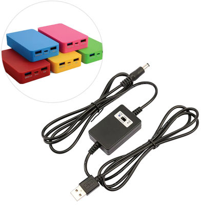USB A 男性からDC5.5*2.1mm ストレージアップケーブル 5Vから9V/12V 変換器 超負荷保護の電源装置