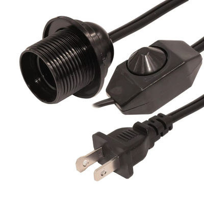 E26 電球ソケットとインラインディマースイッチ,NEMA 1-15PからE26コンバーターを持つ耐久性のある炎阻害プラグアダプタケーブル